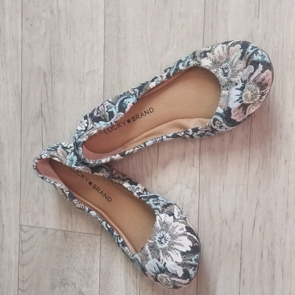 Lucky Brand Emmie Floral Flats Size 7.5 Ballet Flats - Picture 3 of 9